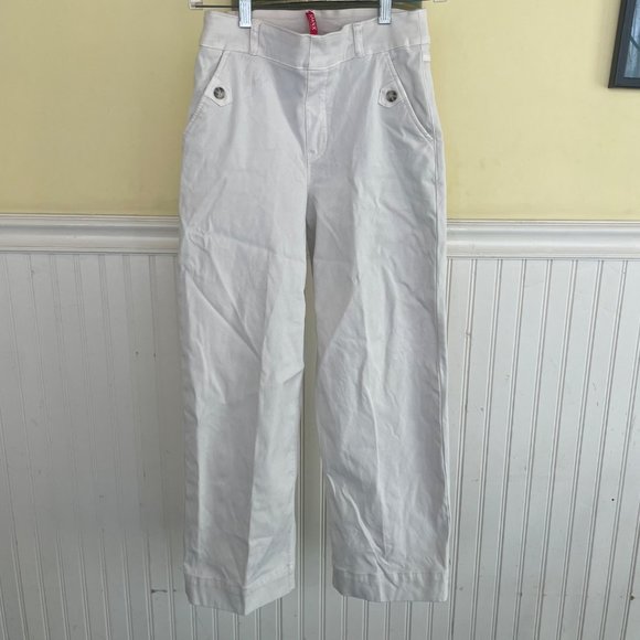 SPANX Pants - Spanx Small white flat front cropped sailor pants